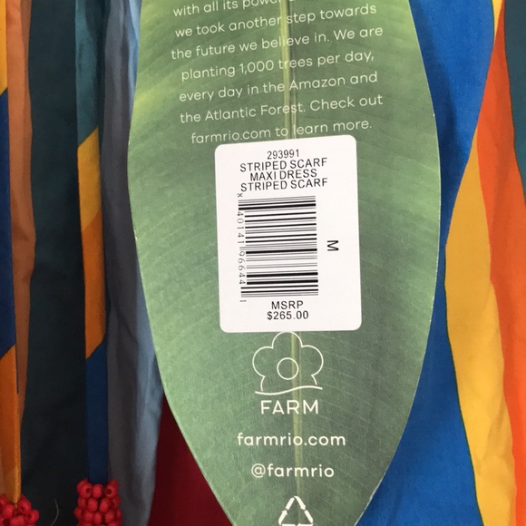 🎉HP🎉 Farm Rio Striped Scarf Maxi Dress Size M - Picture 11 of 14